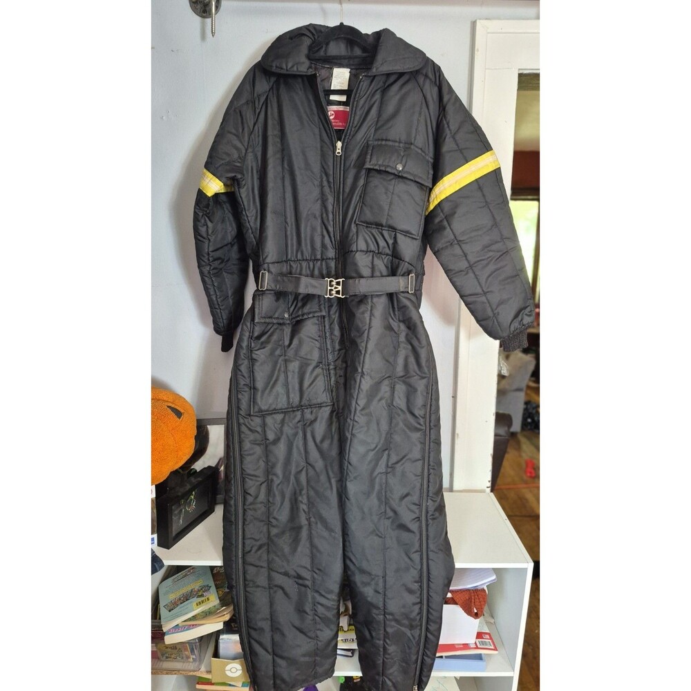 Vintage JC Penny Snowmobile Apparel Snow Suit Black USA Made Men’s Large